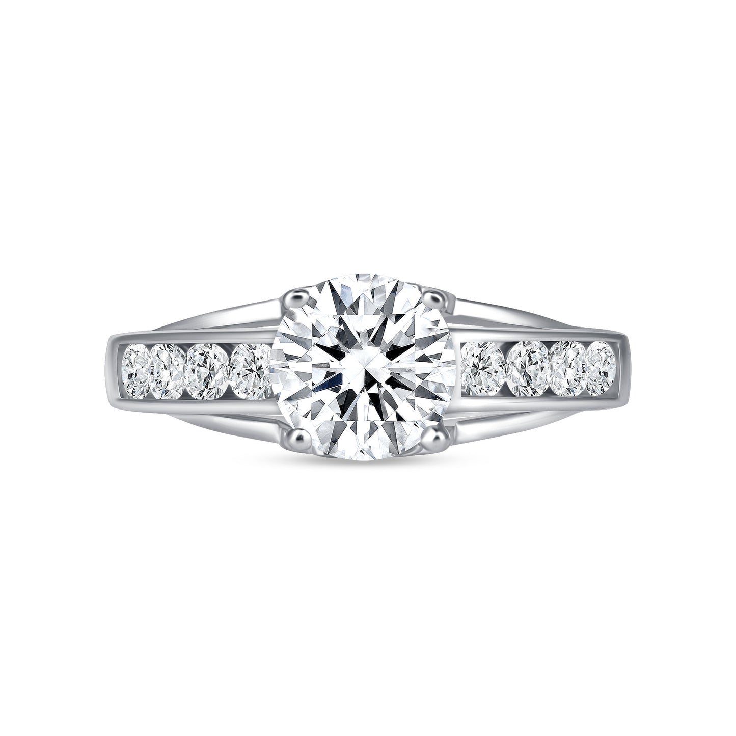 Classy Round Centerstone Engagement Ring