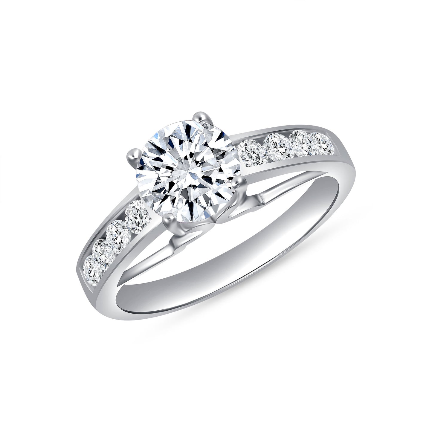 Classy Round Centerstone Engagement Ring