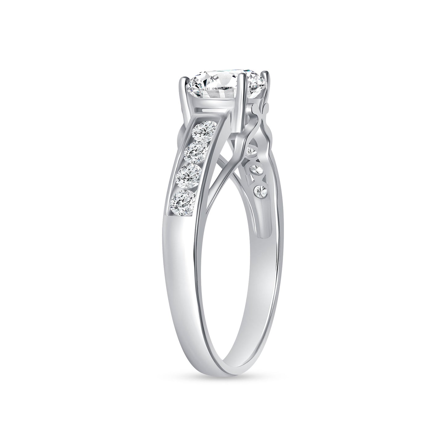 Classy Round Centerstone Engagement Ring