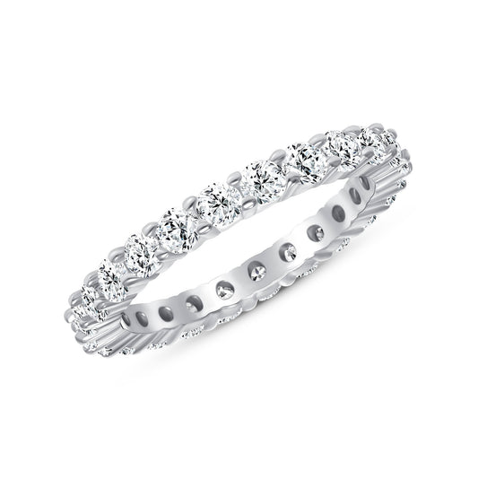 Lustrous Round Cut Eternity Diamond Band