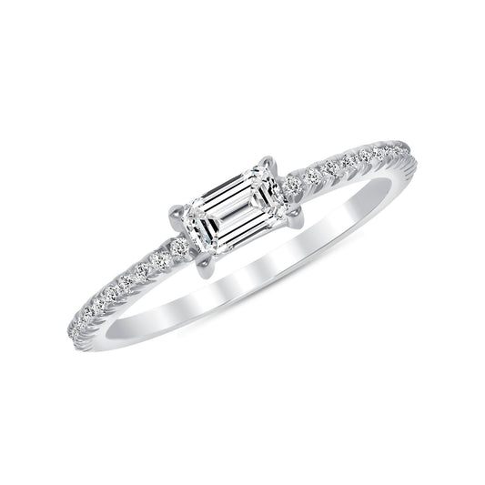 Spark Emerald Cut Diamond Band