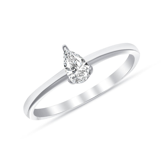 Pear Centerstone Solitaire Engagement Ring