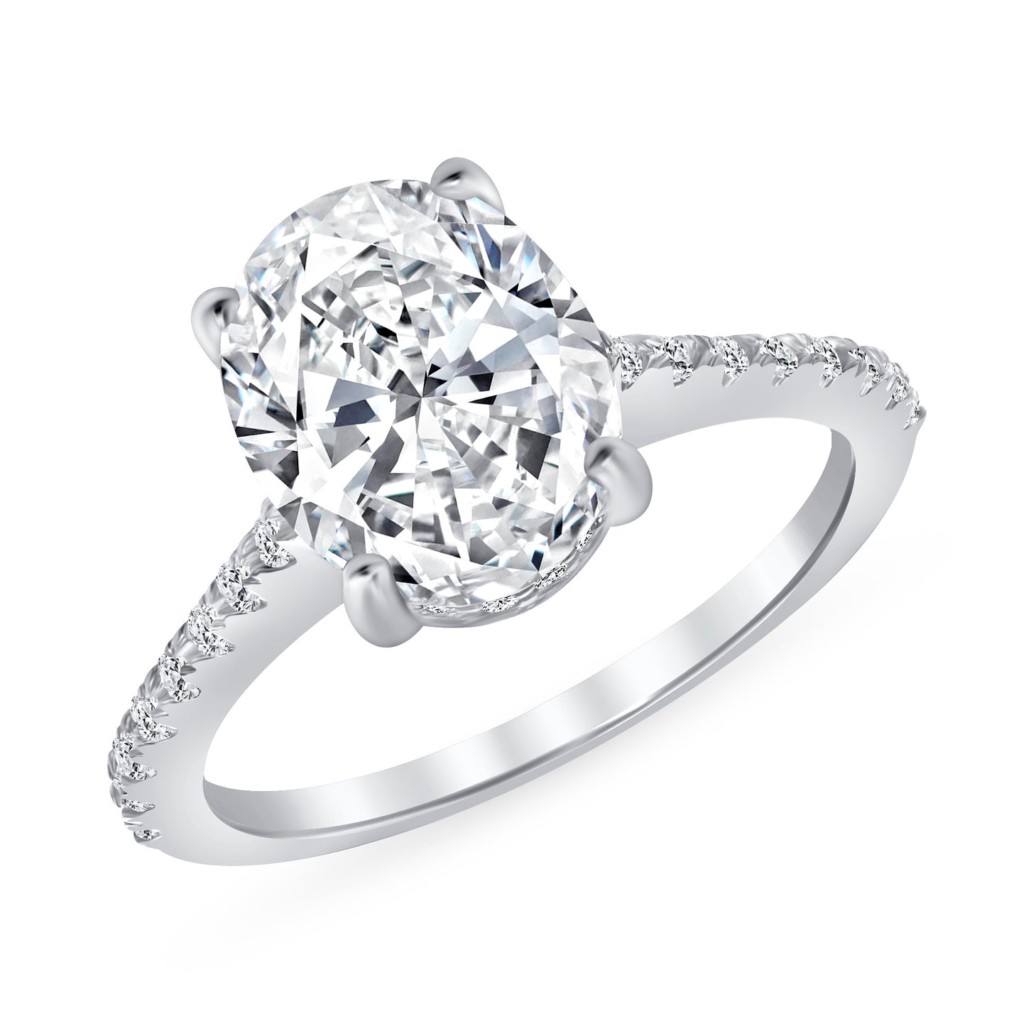 Cassie Hidden Halo Oval Centerstone Engagement Ring