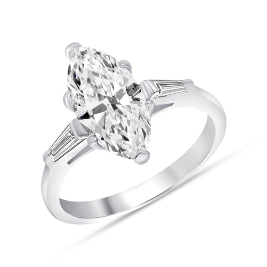 Marquise Centerstone Diamond Engagement Ring