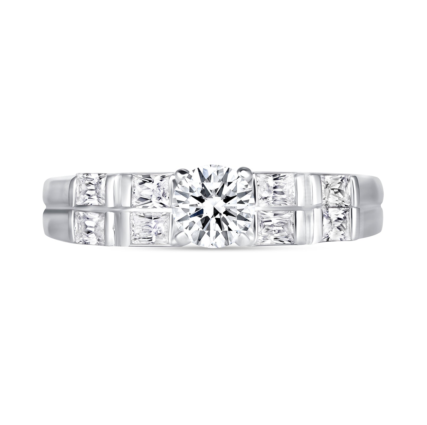 Luminous Grace Round Centerstone Engagement Ring