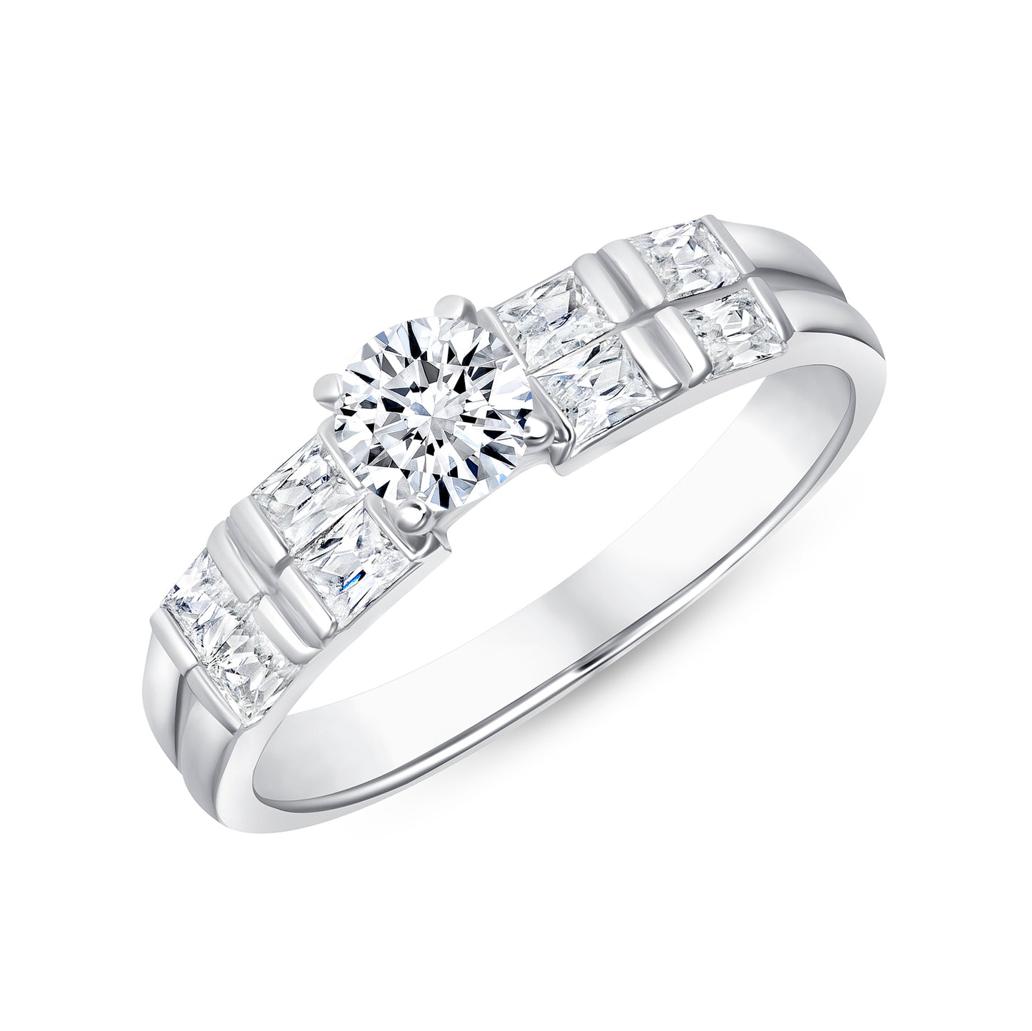 Luminous Grace Round Centerstone Engagement Ring