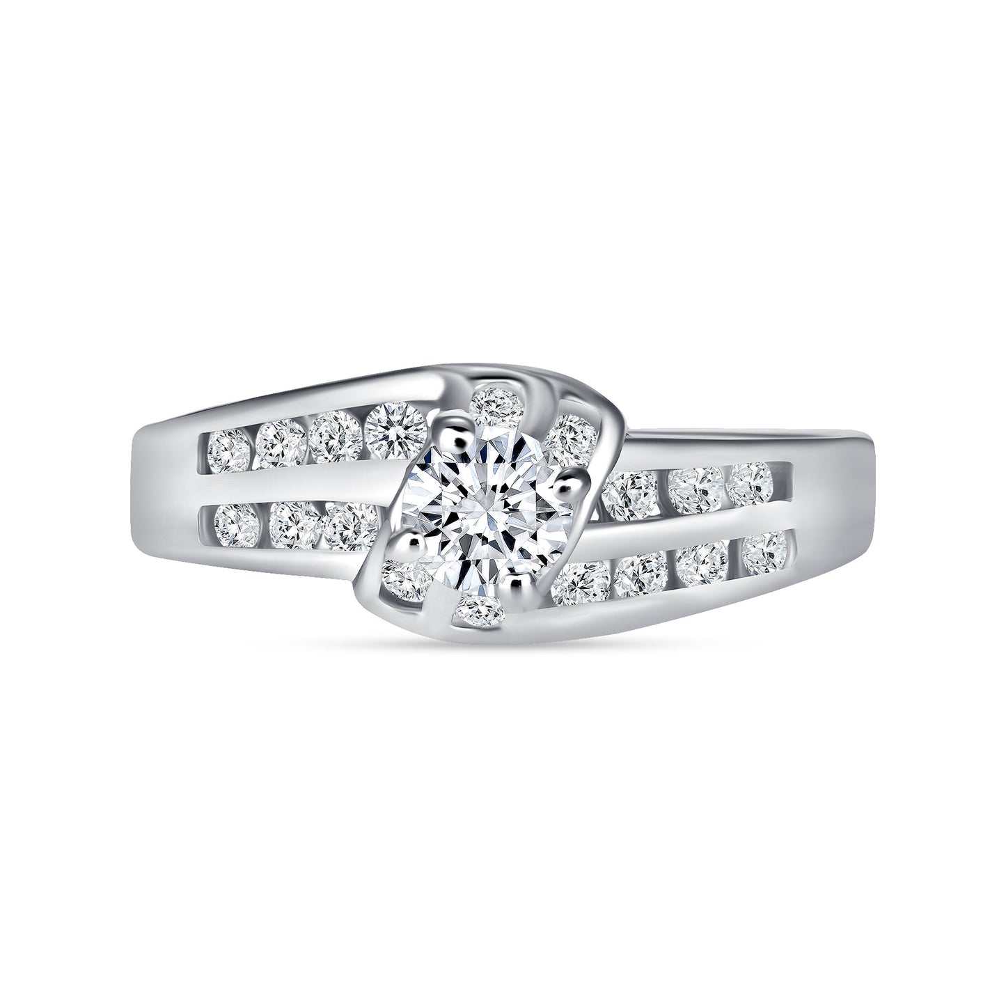 Chrome Love Round Centerstone Engagement Ring