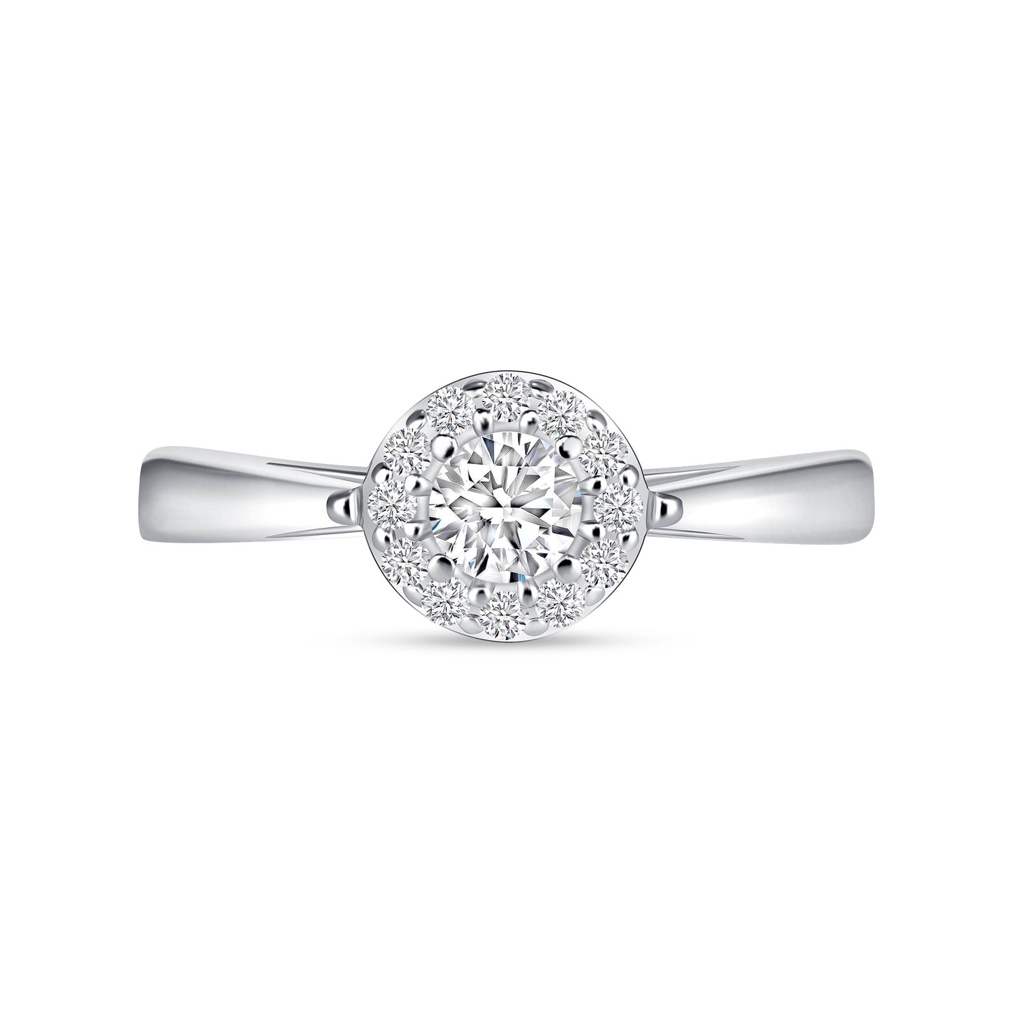 Aphrodite Halo Round Centerstone Engagement Ring