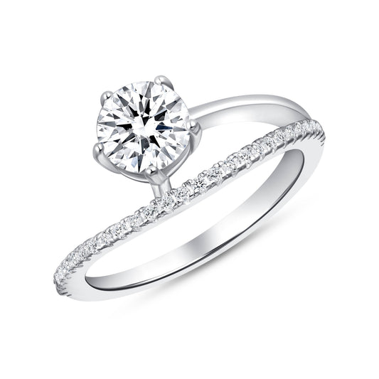 Saturn Round Centerstone Engagement Ring