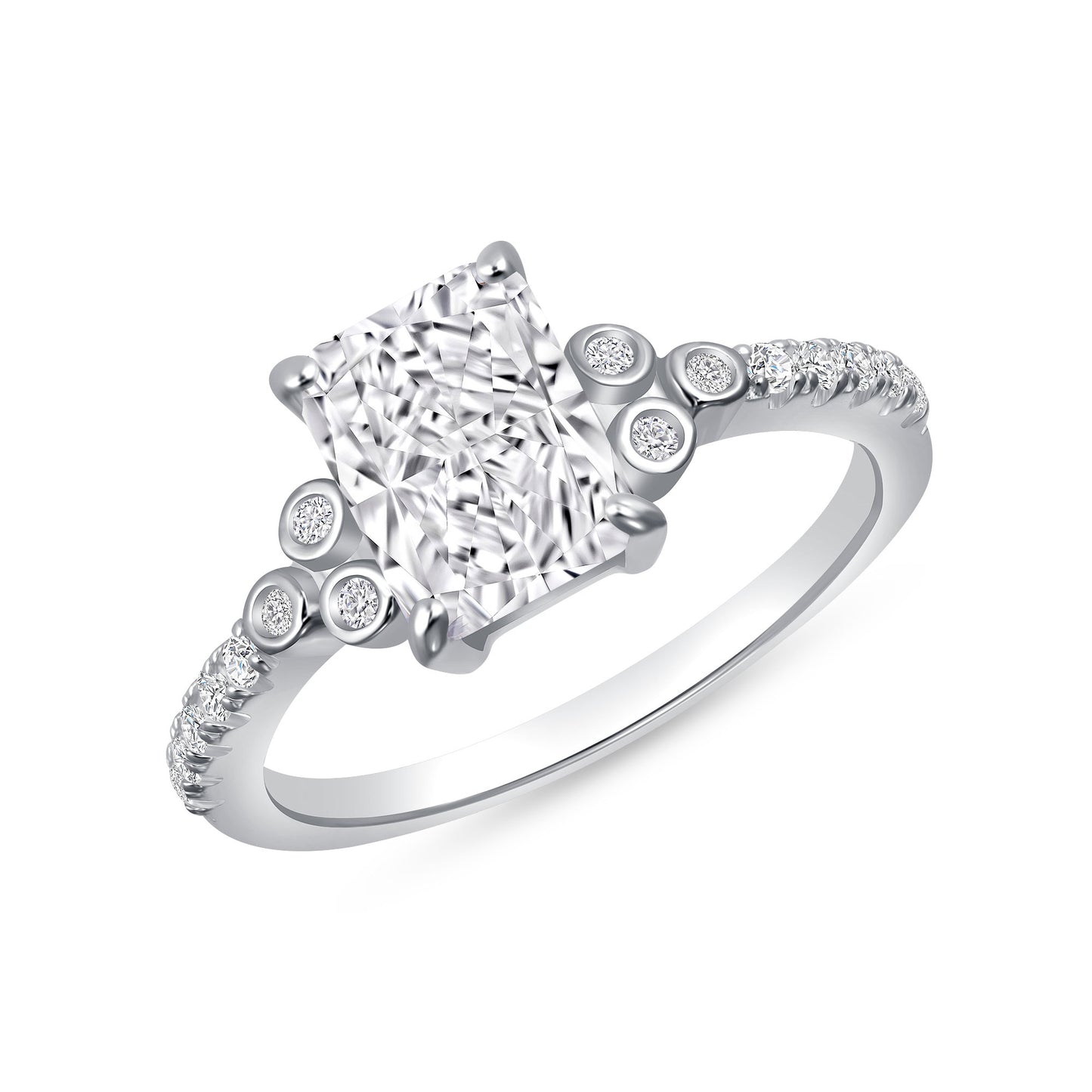 Radiant Cut Centerstone Engagement Ring