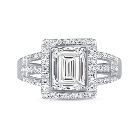 Athena Emerald Cut Centerstone Engagement Ring