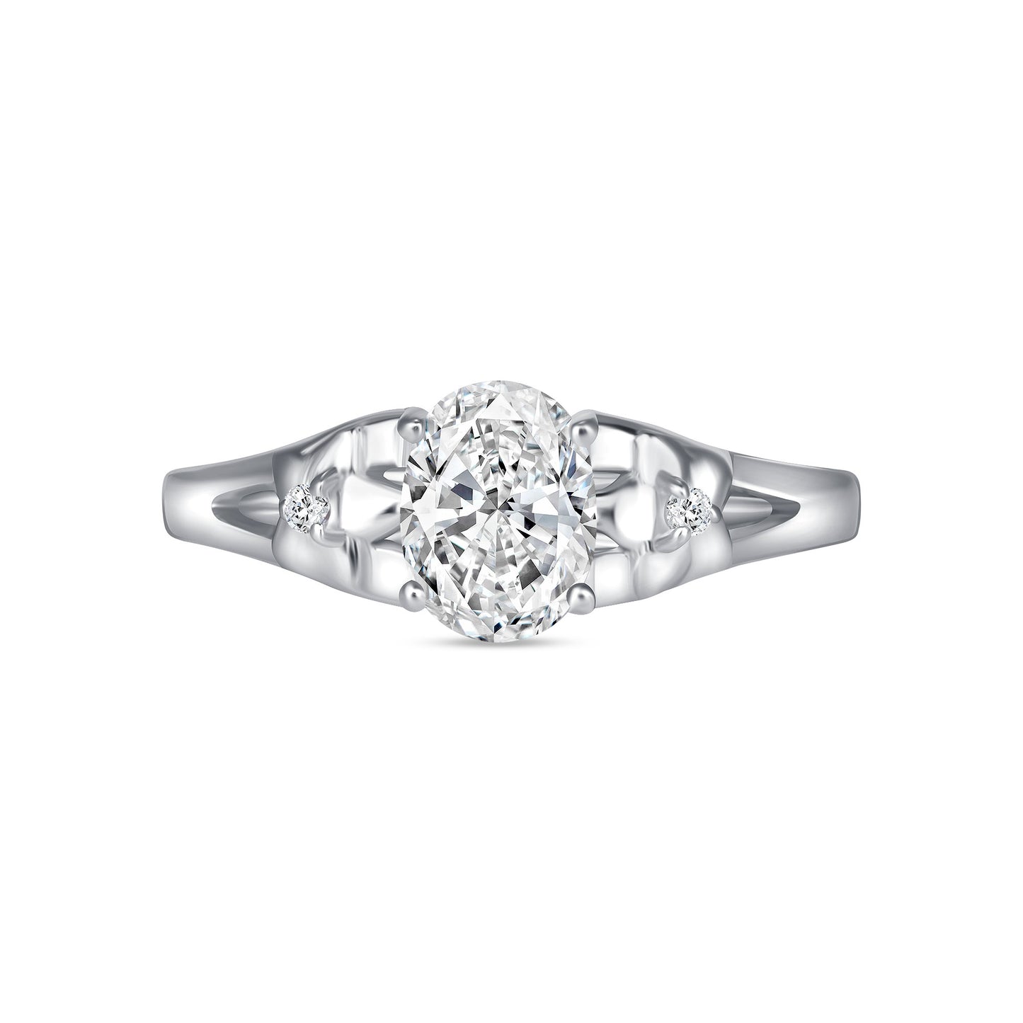 Star Oval Centerstone Engagement Ring