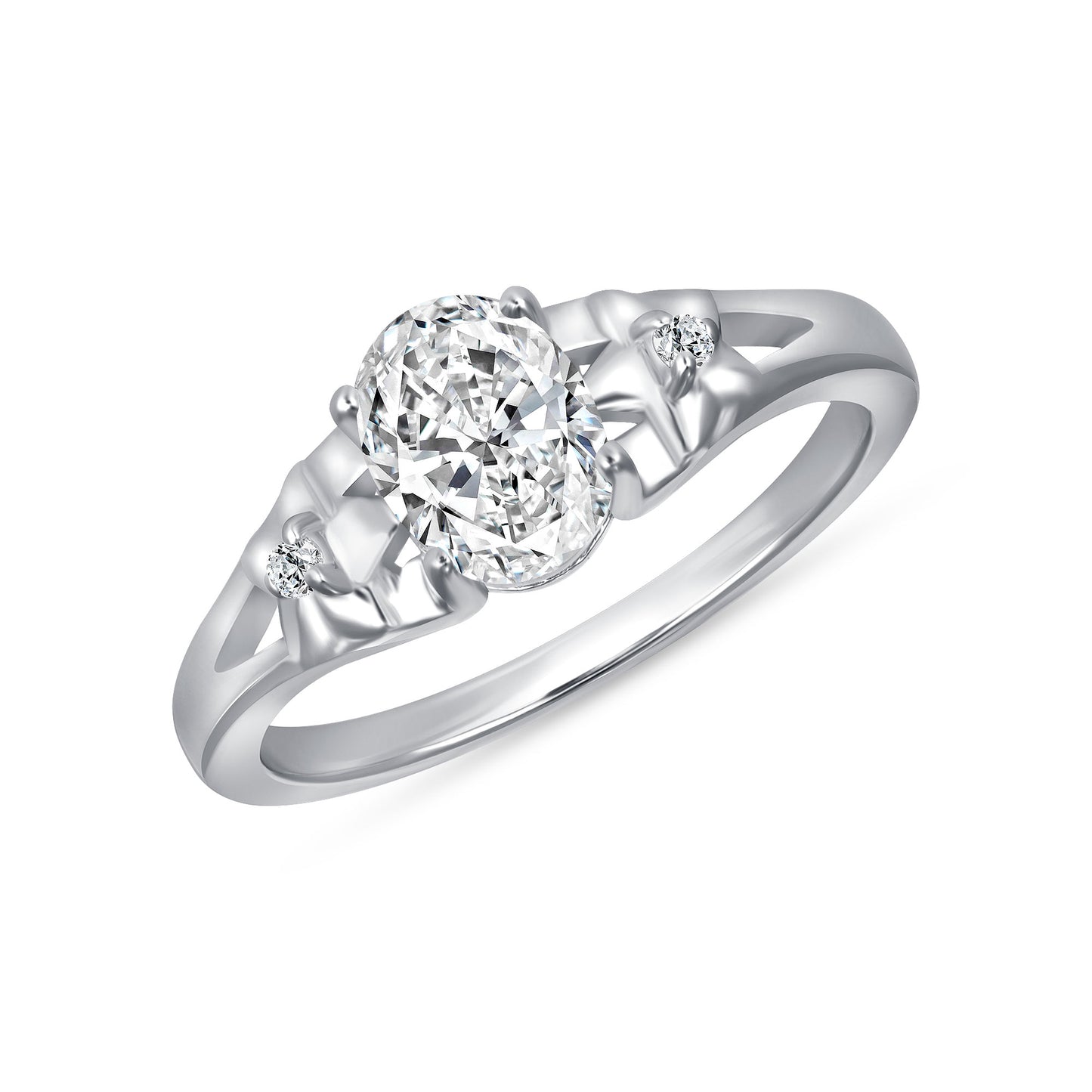 Star Oval Centerstone Engagement Ring