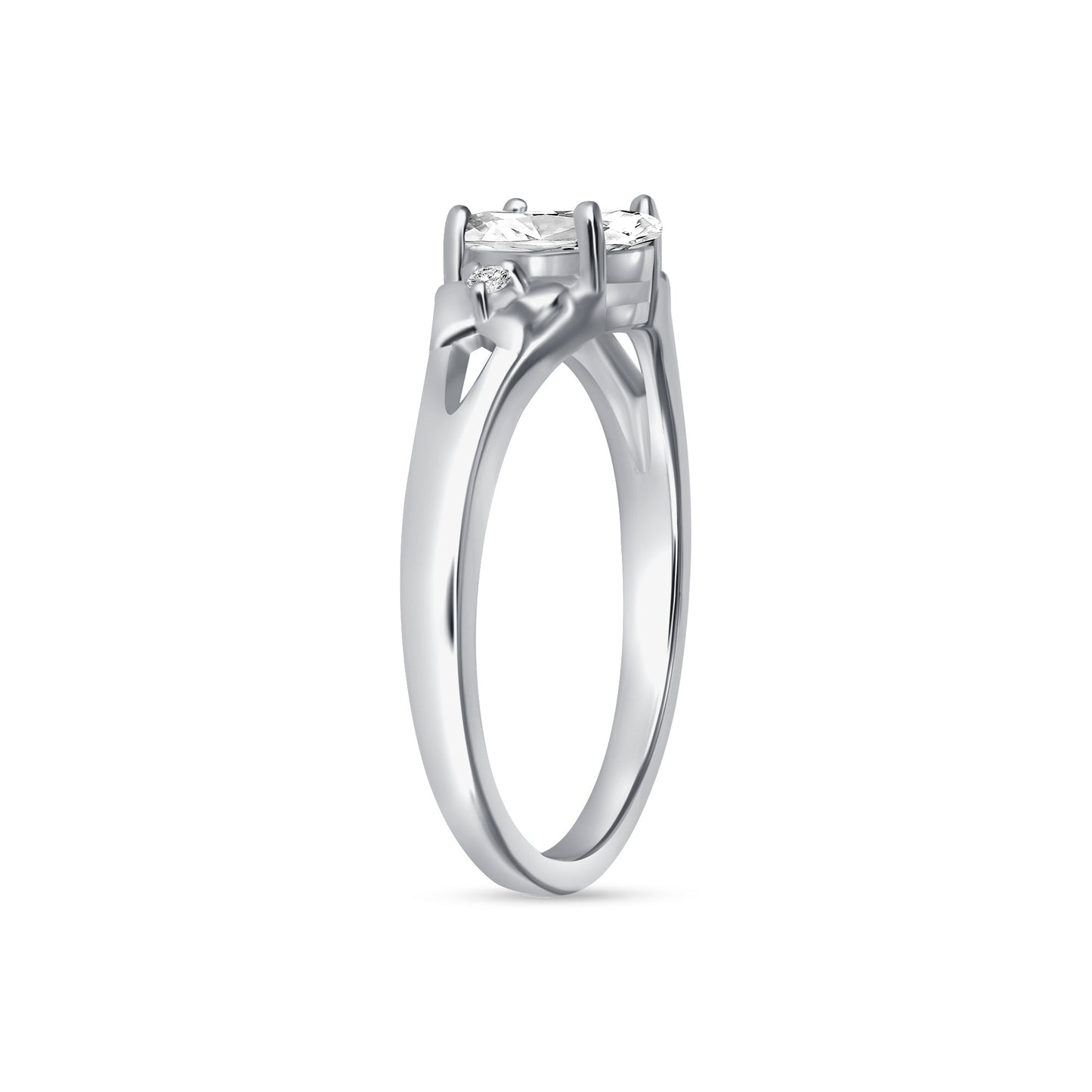 Star Oval Centerstone Engagement Ring