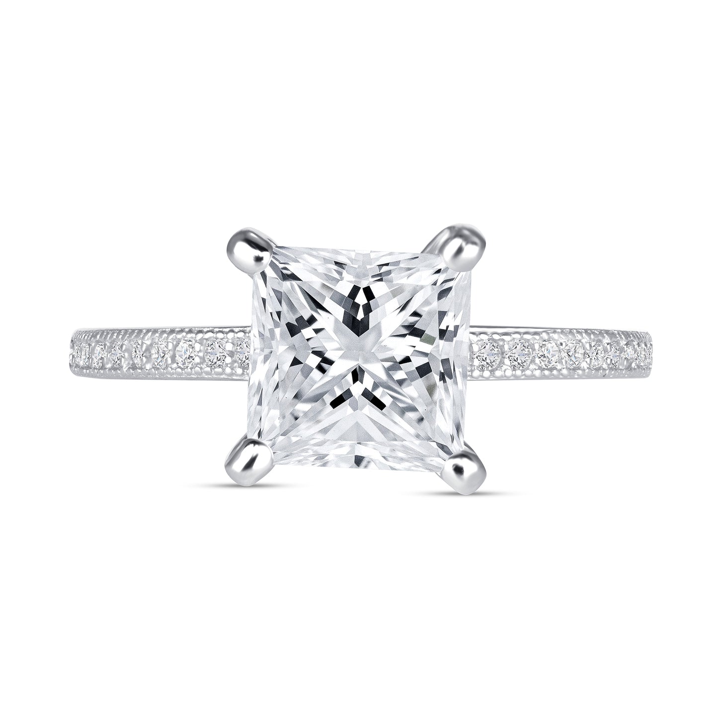 Pristine Elegance Princess Centerstone Engagement Ring