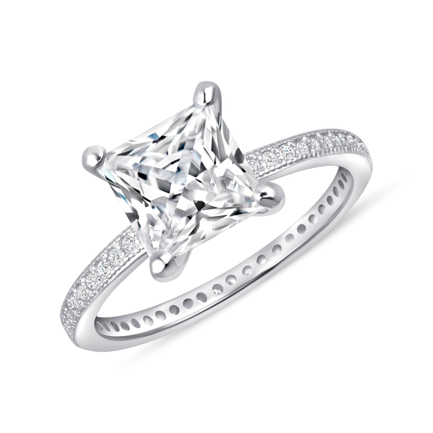 Pristine Elegance Princess Centerstone Engagement Ring