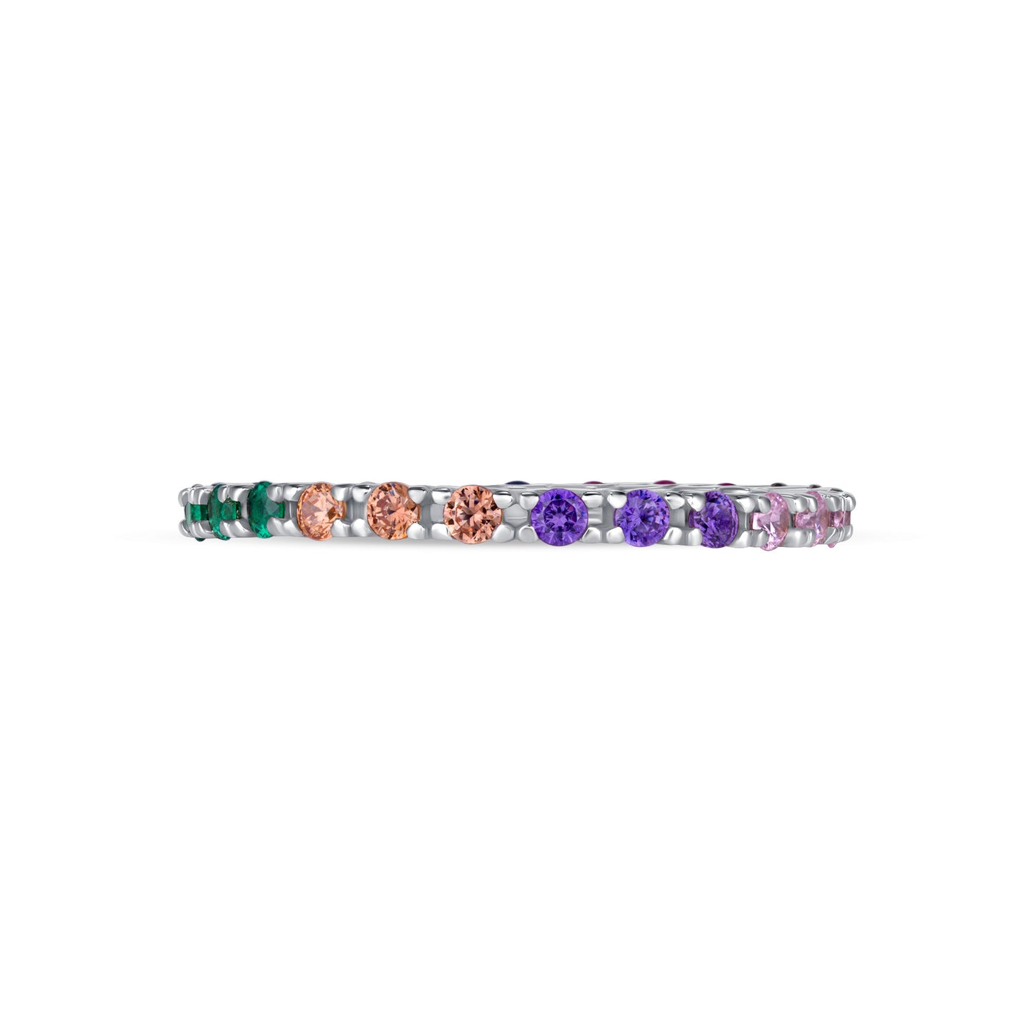 Multicolor Gemstone Eternity Band