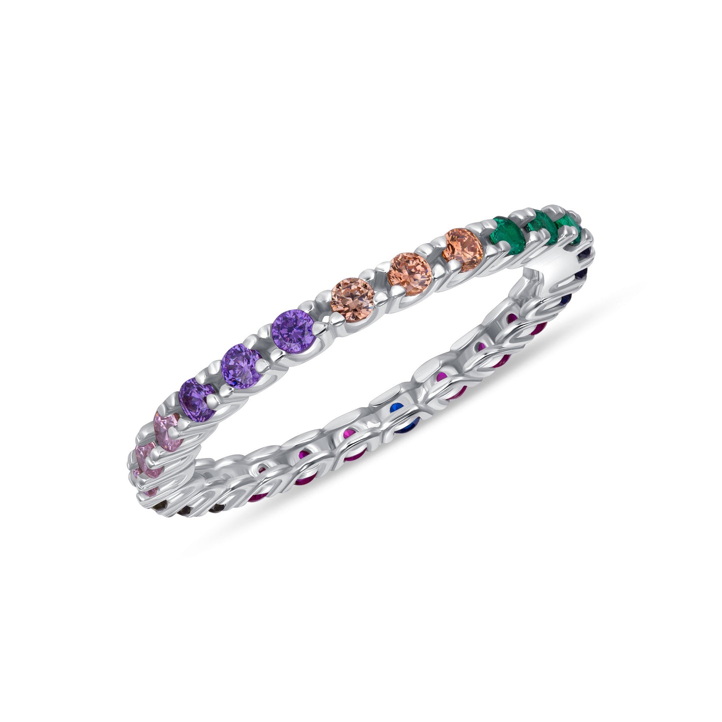 Multicolor Gemstone Eternity Band