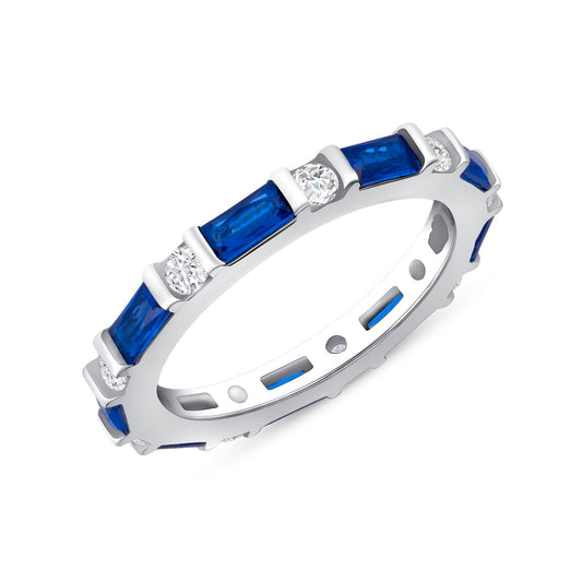 Azure Sapphire Diamond Band