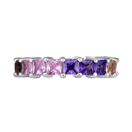 Sierra Multicolor Gemstone Eternity Band