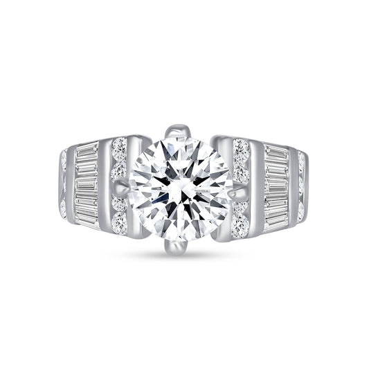 Lilian Round Centerstone Engagement Ring