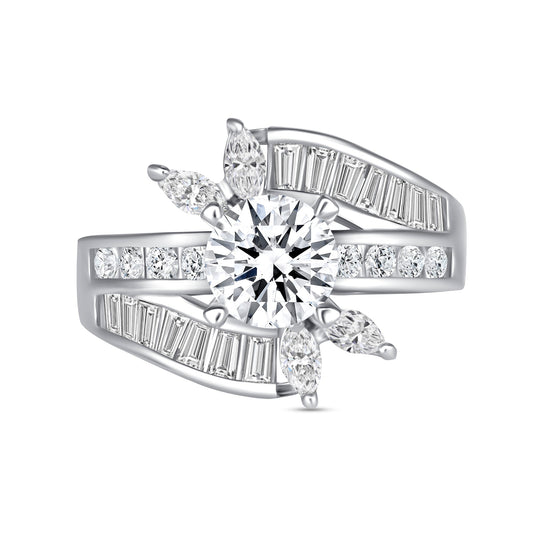 Inverted Horizon Round Centerstone Engagement Ring