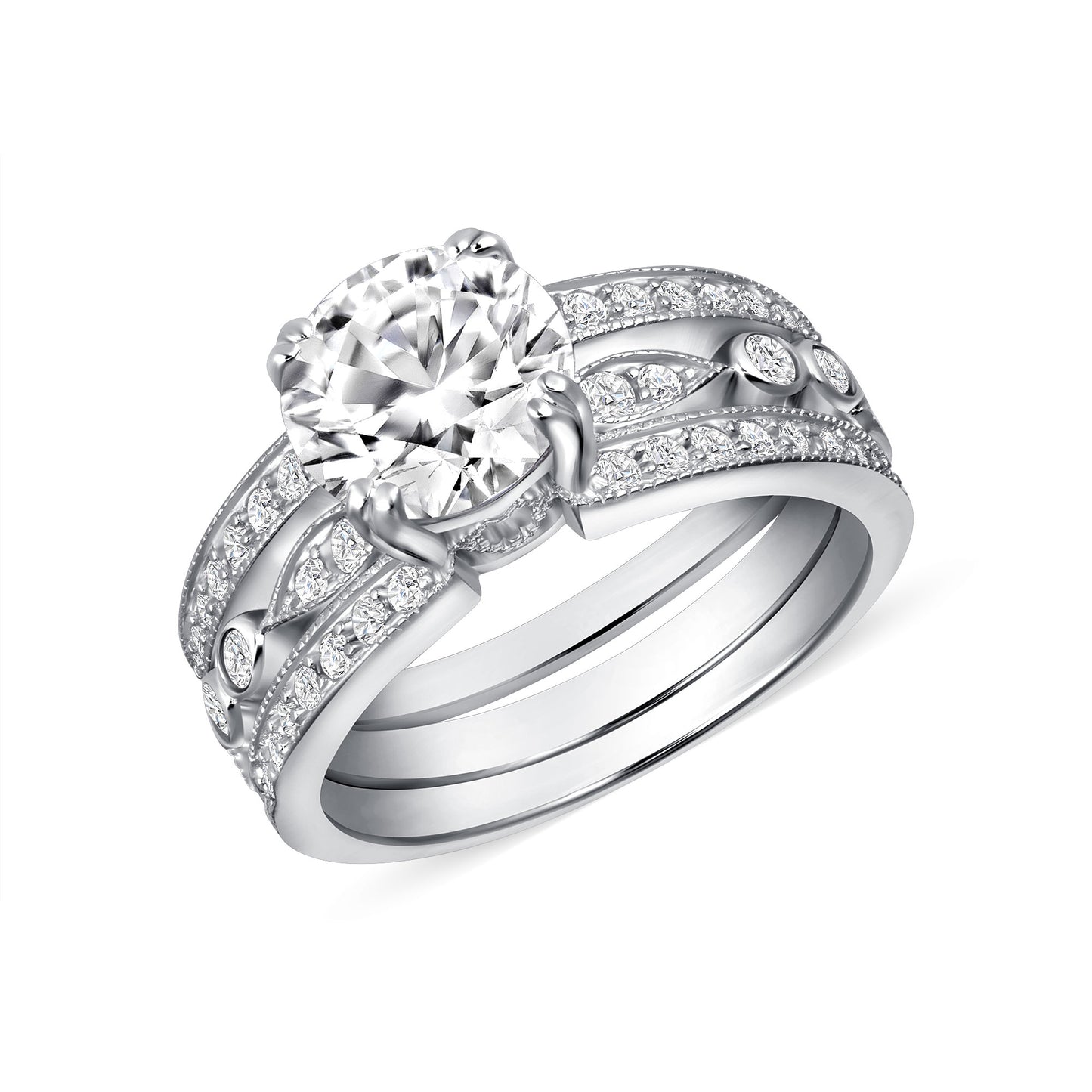 Neriah Monroe Round Centerstone Engagement Ring