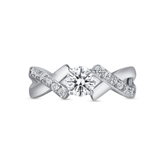 XOXO Round Centerstone Engagement Ring