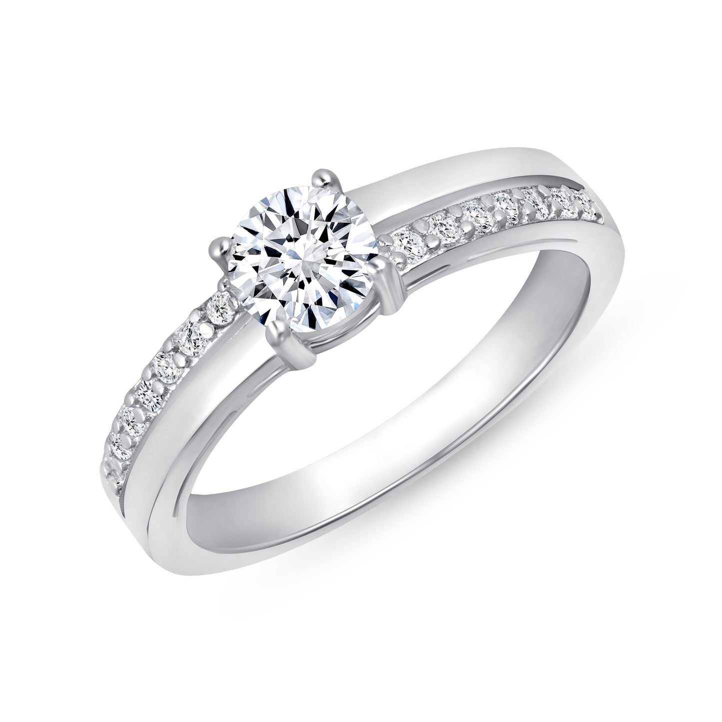 Equilibrium Round Centerstone Engagement Ring