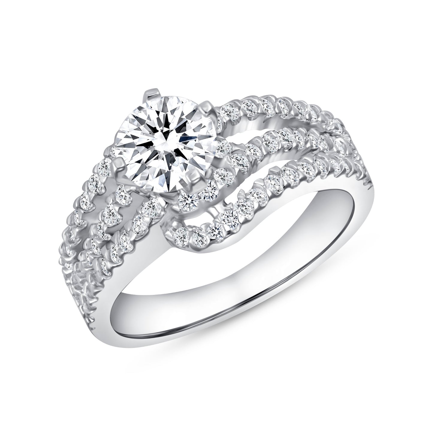 Zephyrs Gaze Round Centerstone Engagement Ring