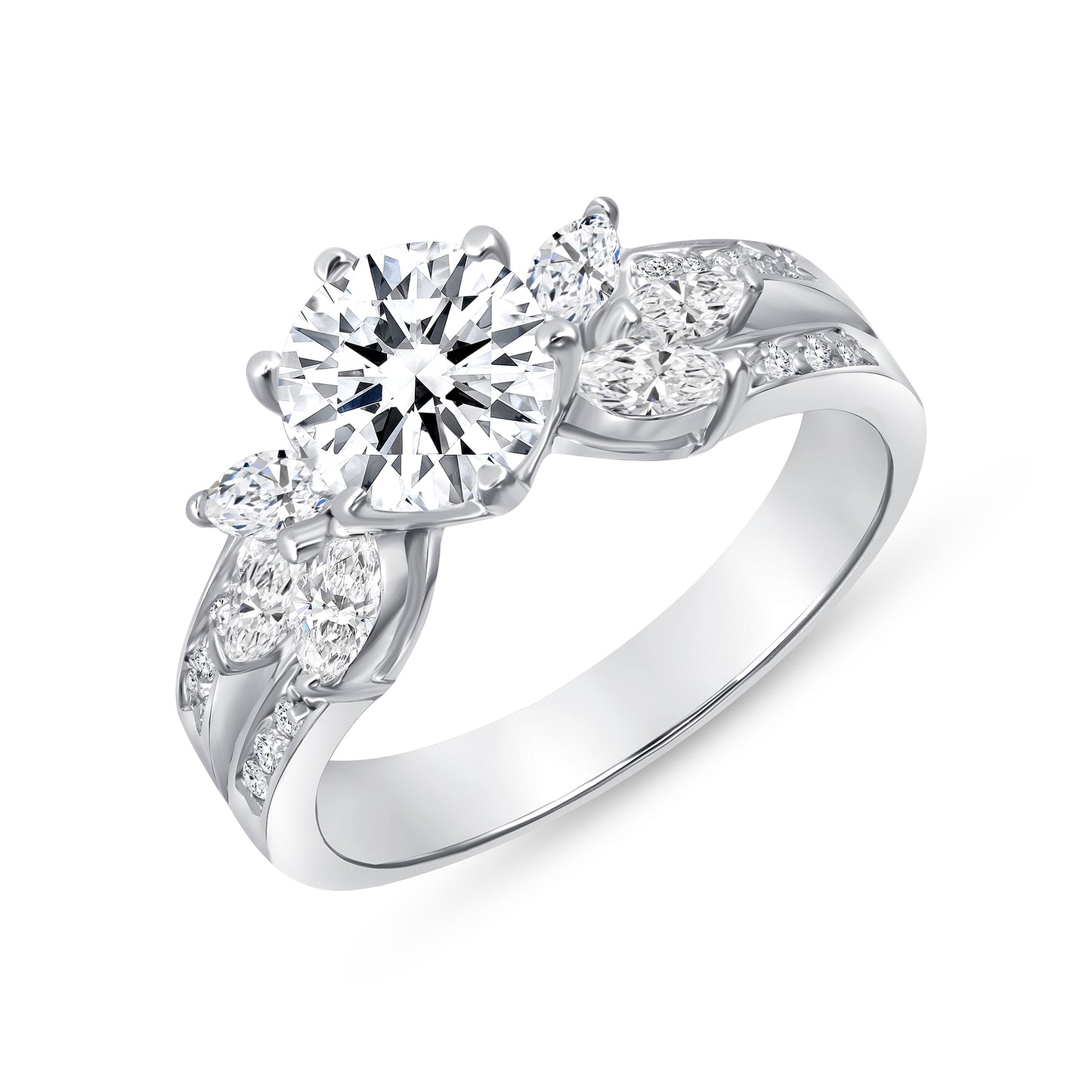 Precious Round Centerstone Engagement Ring