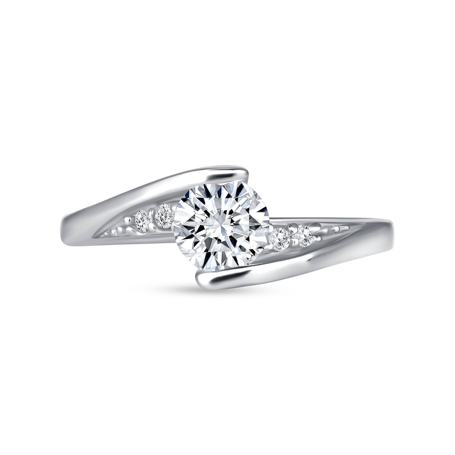 Kiss Round Centerstone Engagement Ring