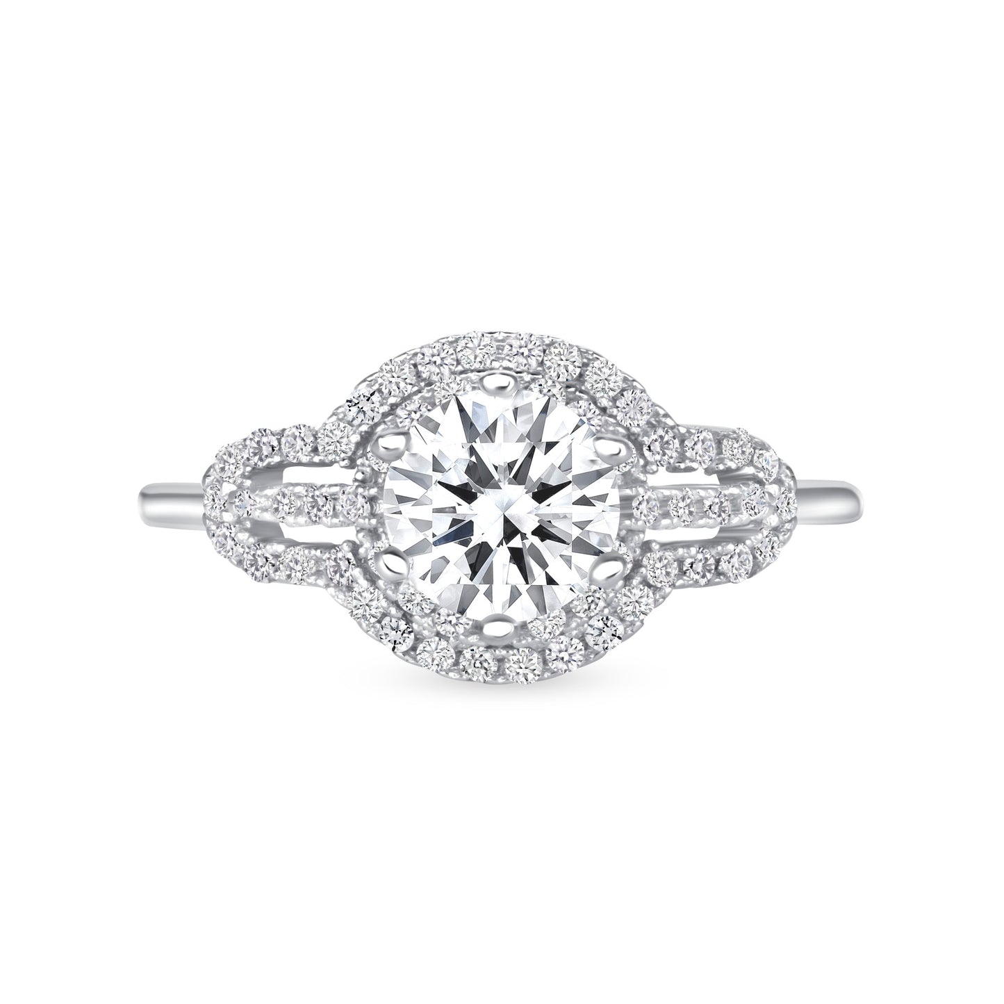 Spectacle Halo Round Centerstone Engagement Ring