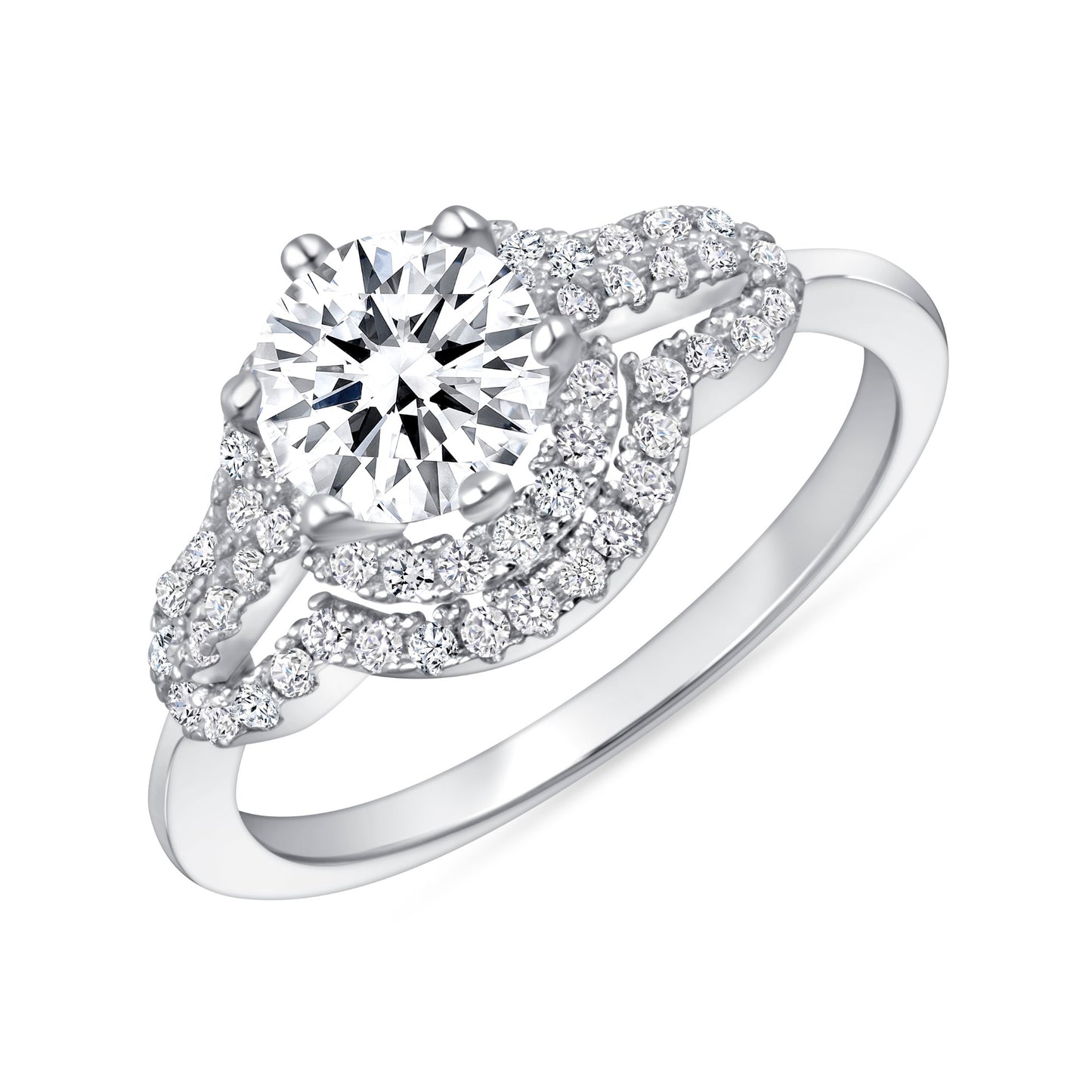 Spectacle Halo Round Centerstone Engagement Ring