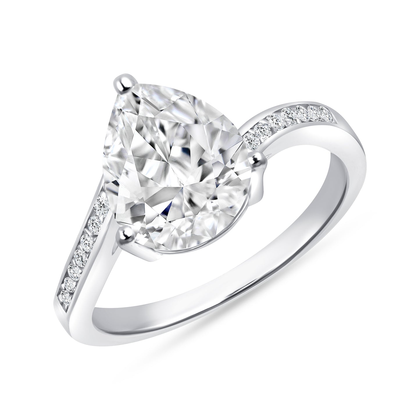 Infinity Pear Centerstone Engagement Ring