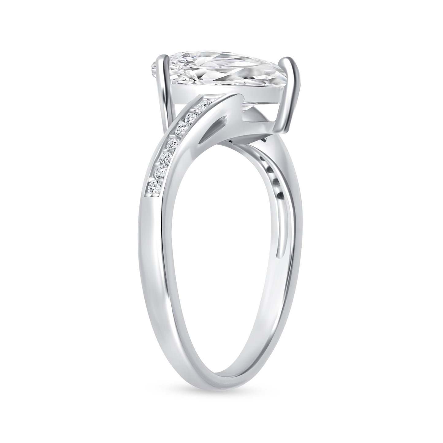 Infinity Pear Centerstone Engagement Ring