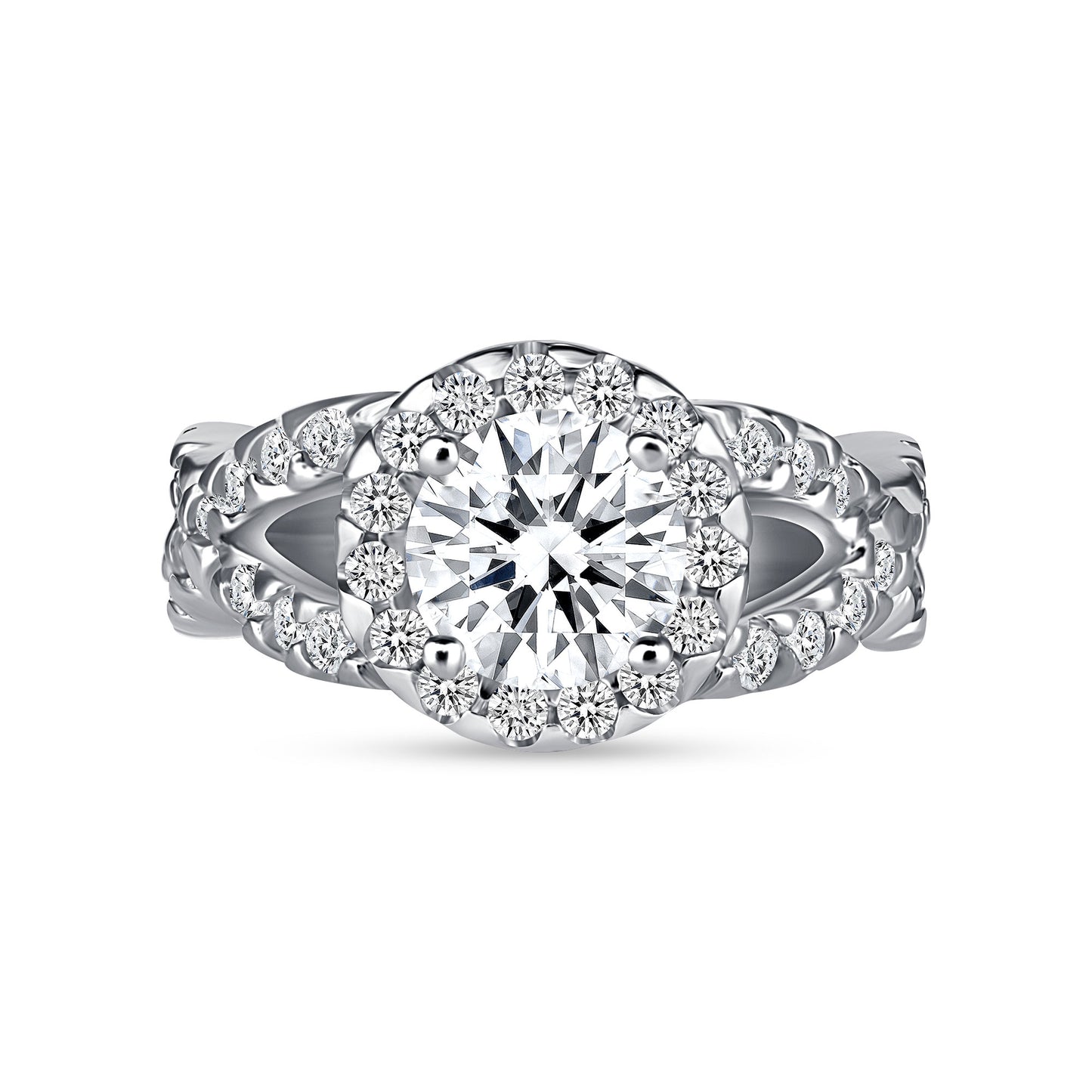 Divine Halo Round Centerstone Engagement Ring