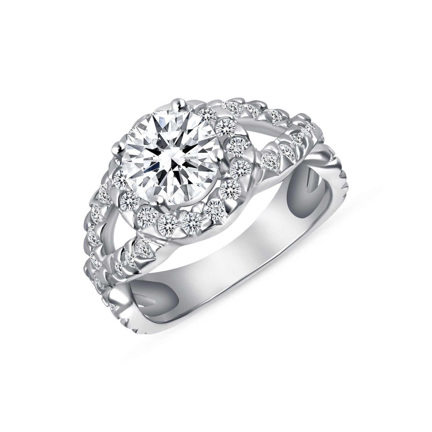 Divine Halo Round Centerstone Engagement Ring