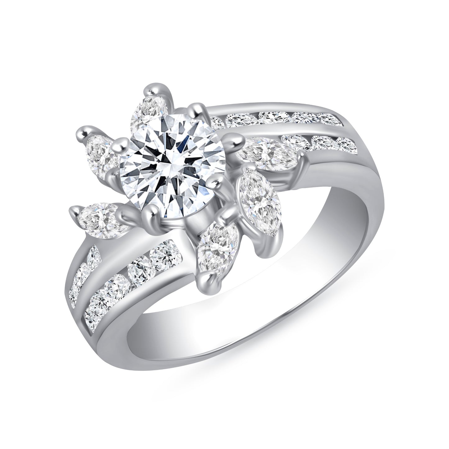 Brilliant Round Centerstone Engagement Ring