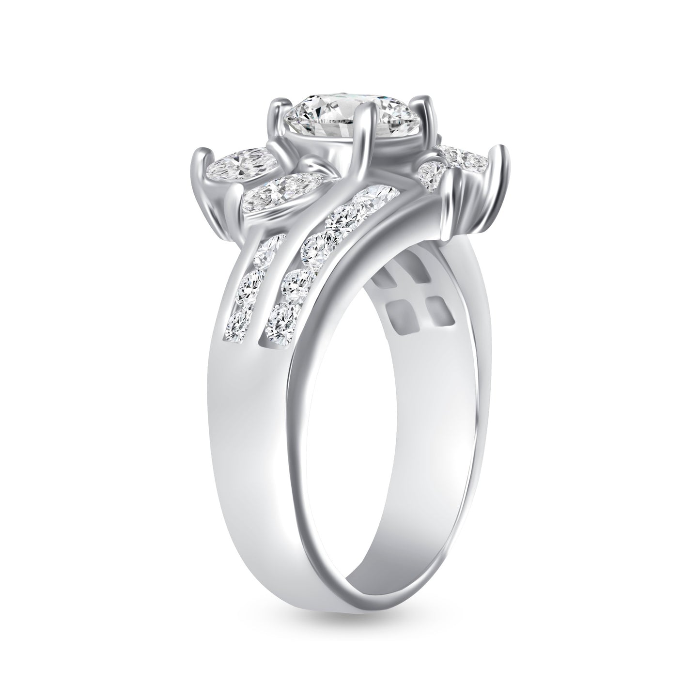 Brilliant Round Centerstone Engagement Ring