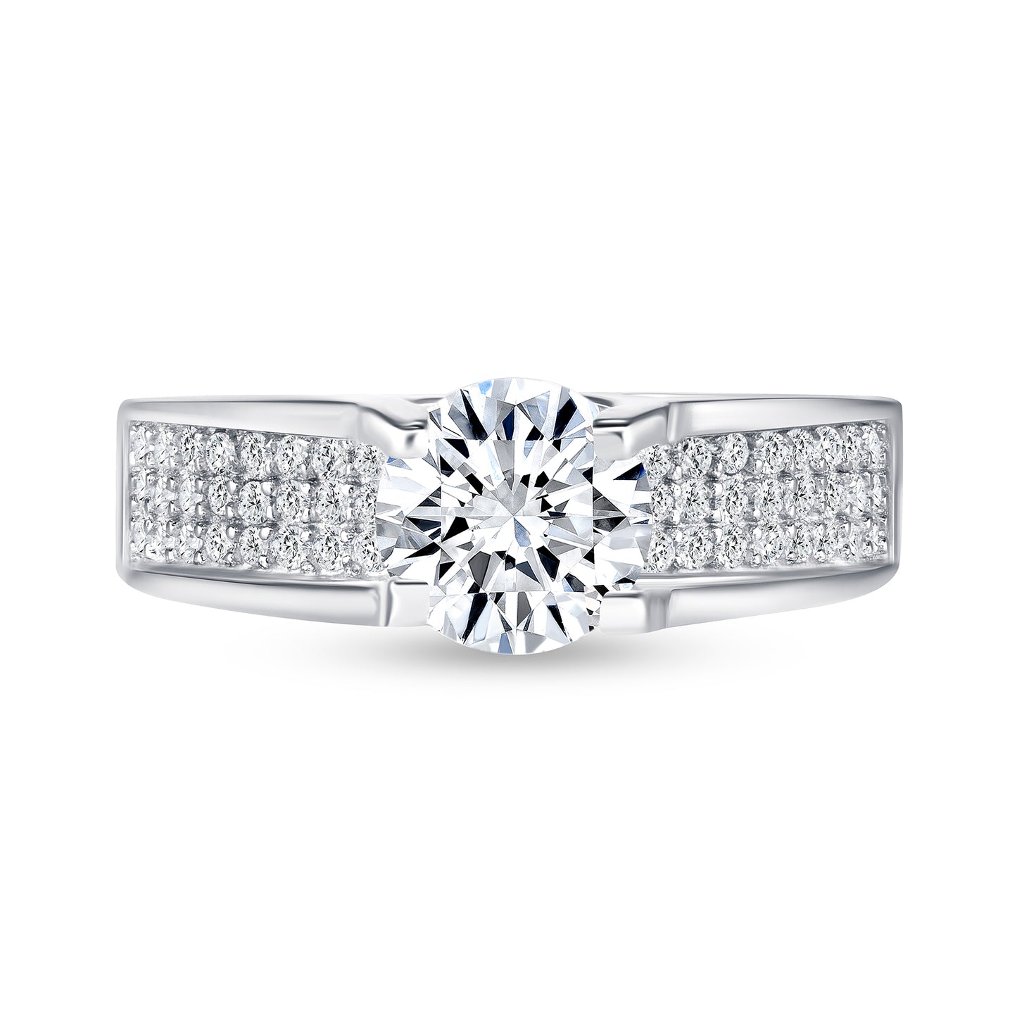 Emery Round Centerstone Engagement Ring