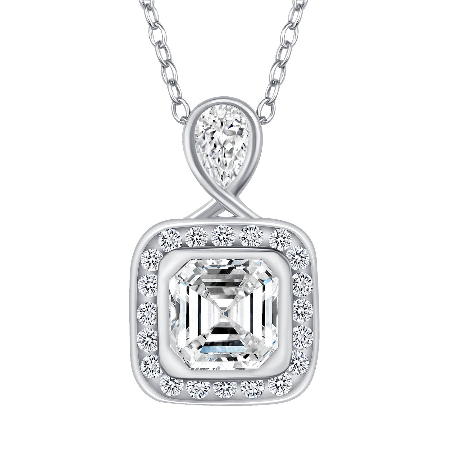 Emelia Asscher Cut Diamond Necklace