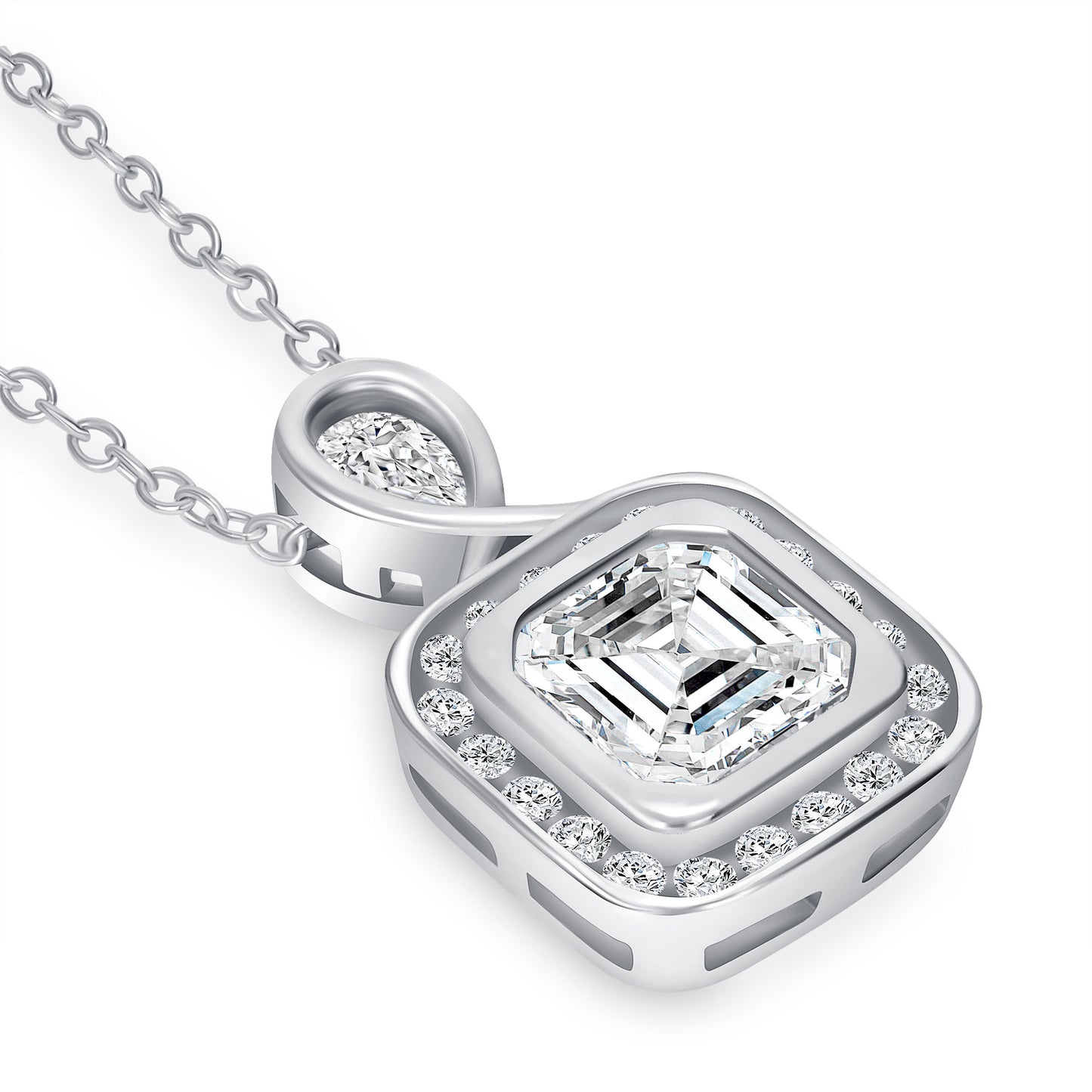 Emelia Asscher Cut Diamond Necklace