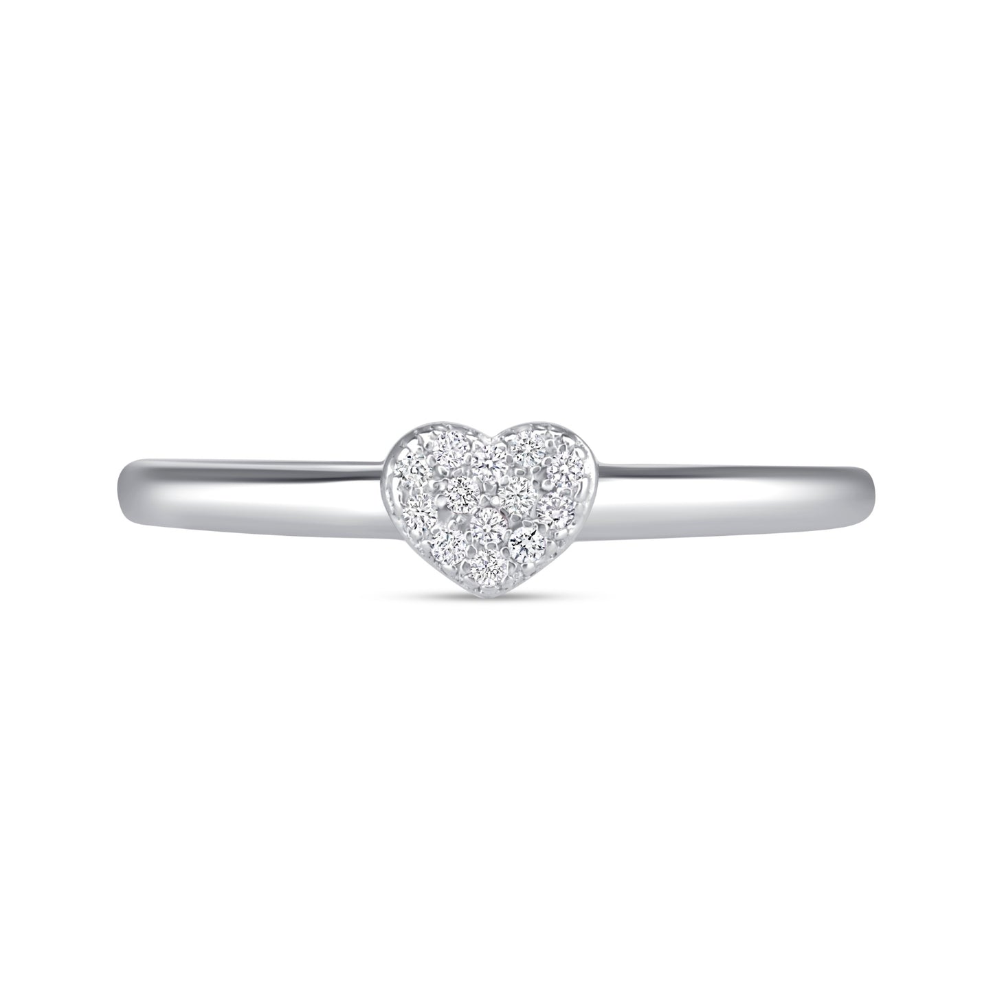 Simple Love Heart Diamond Ring