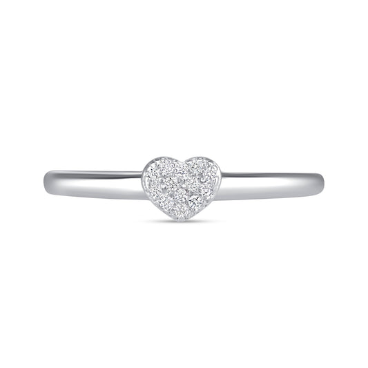 Simple Love Heart Diamond Ring