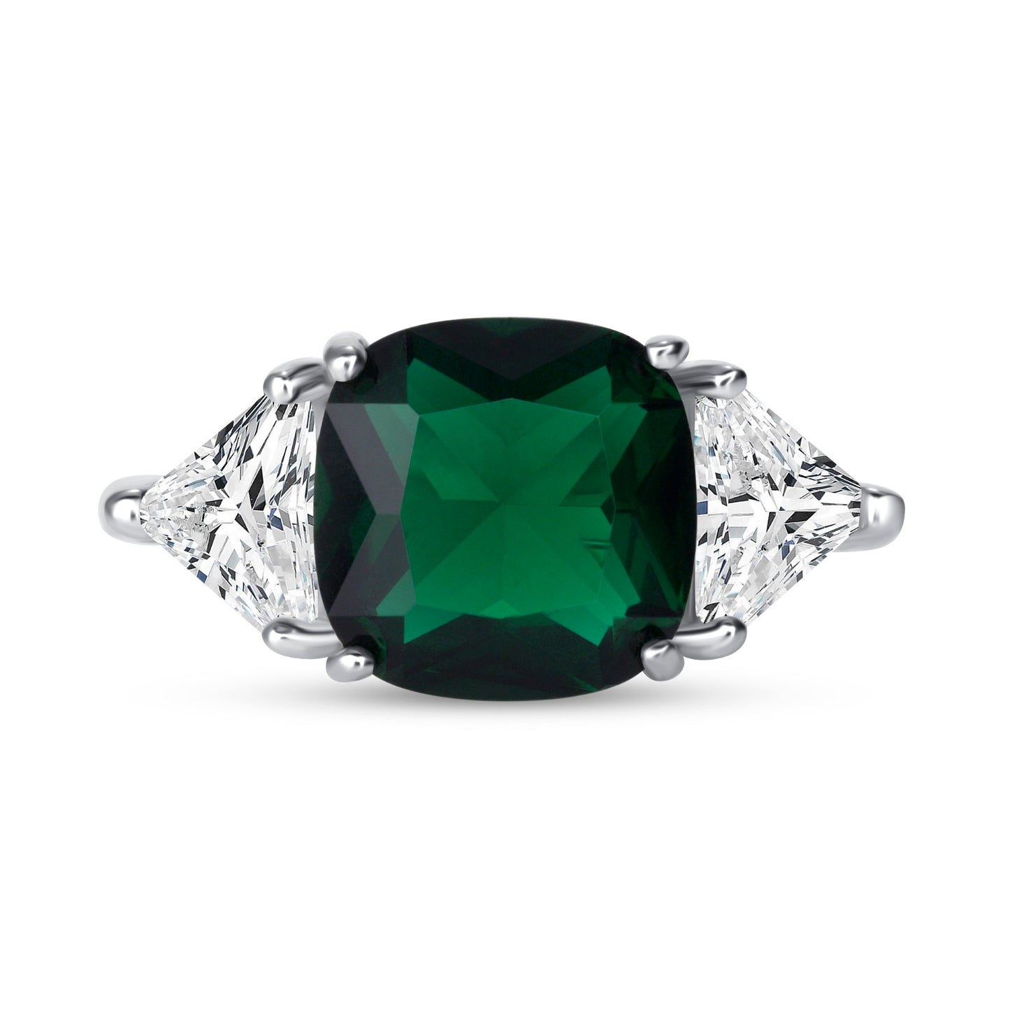 Affection Emerald Cushion Centerstone Engagement Ring