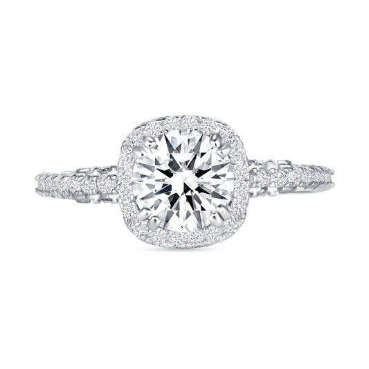 Magdalene Halo Round Centerstone Engagement Ring