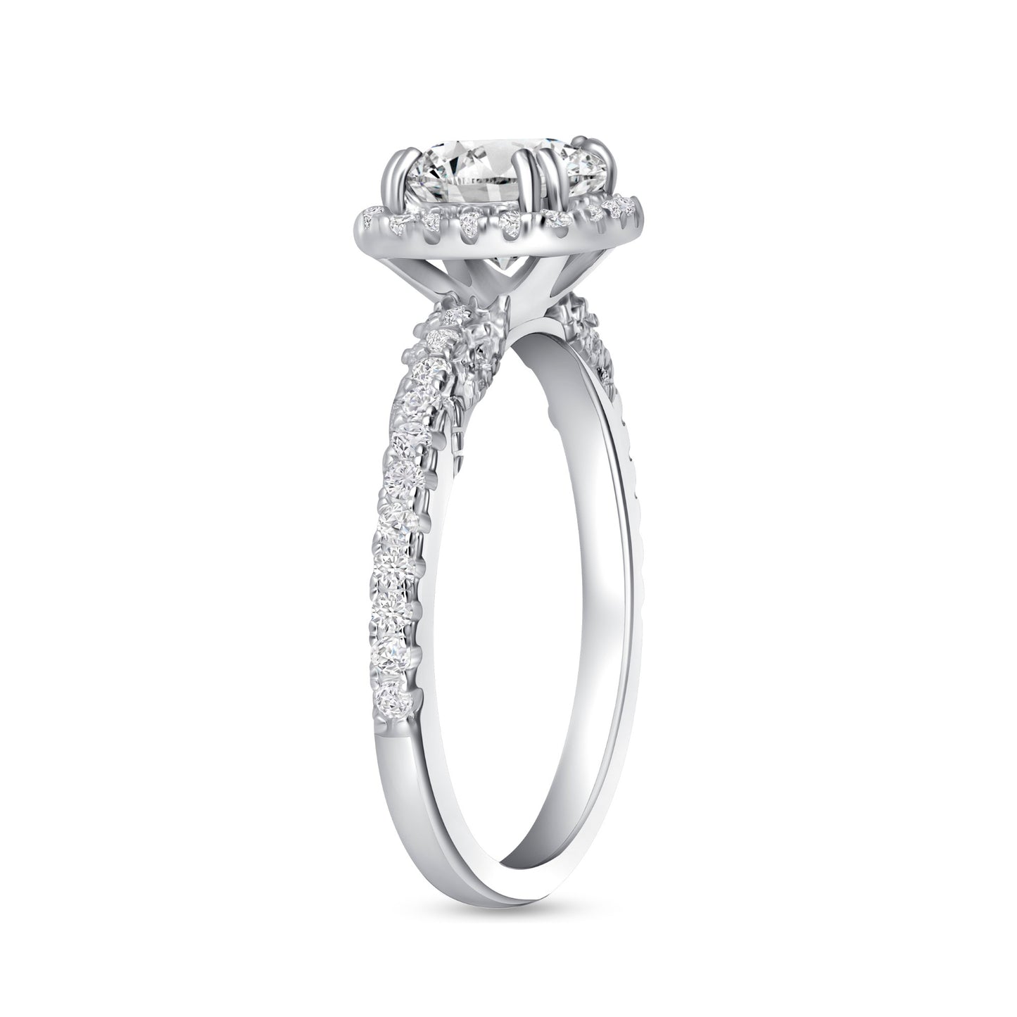 Magdalene Halo Round Centerstone Engagement Ring