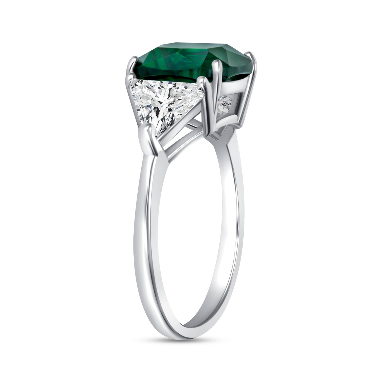 Affection Emerald Cushion Centerstone Engagement Ring