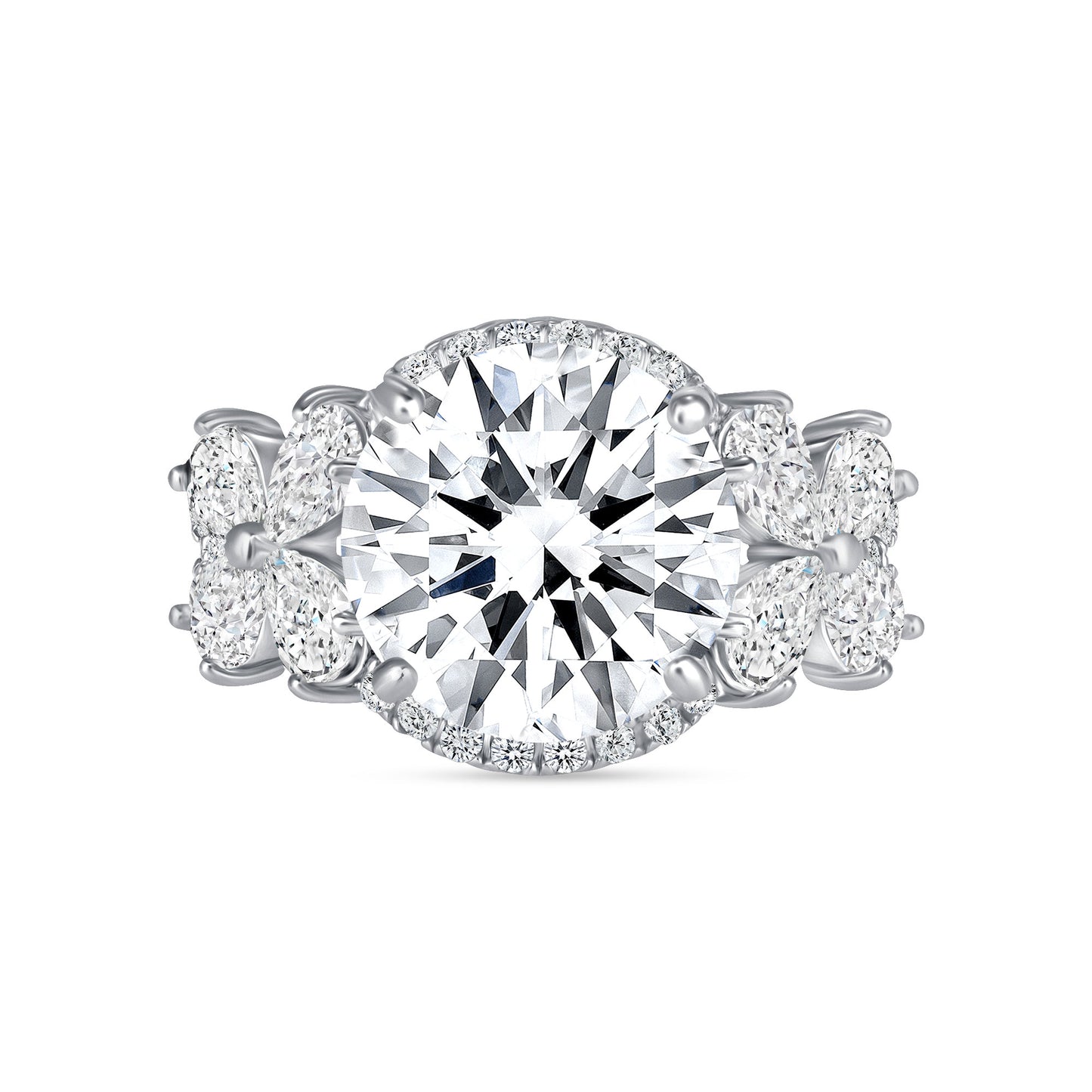 Pollination Round Centerstone Engagement Ring